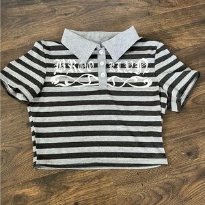 Cropped black and grey top